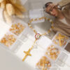Wholesale 8mm Crystal with Flower Tray Alloy Mary Religious Cross Simple Beaded Bracelet