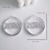 Wholesale 2026 Digital Diamond-Set Circle Earrings