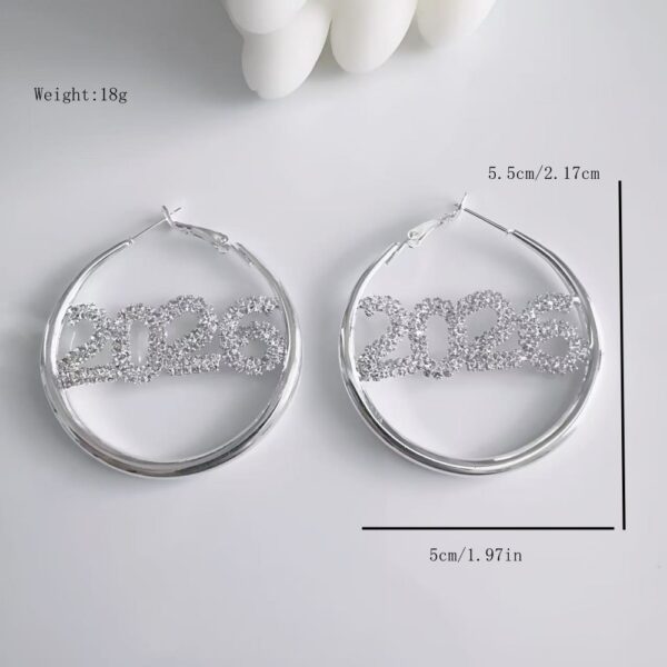 Wholesale 2026 Digital Diamond-Set Circle Earrings