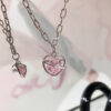O1CN01QxNfzB2MNKECGUUe6_2208443039815-0-cib Wholesale Valentine's Day pink diamond heart zircon necklace