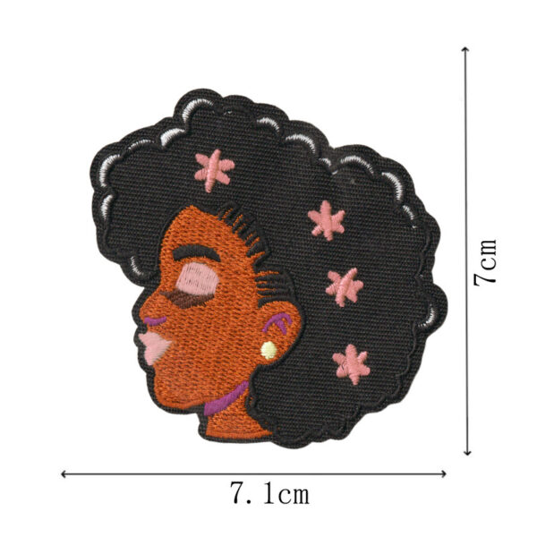 Wholesale Cartoon Black Girl Embroidered Patch