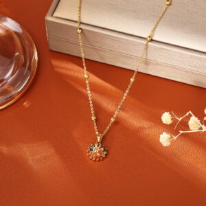 One copper bead melon seed clasp necklace