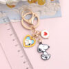 Wholesale Cute cartoon white heart-shaped dog alloy keychain