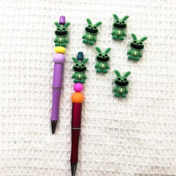 Wholesale 10pcs 3D Large Mouth Rabbit Silicone Cute Cartoon DYI Beads