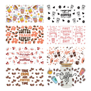 Wholesale UV Transfer Paste Glass Crystal Label Crystal Paste Cross-border Special Paste for 16oz Glass Cup 23cmX11cm