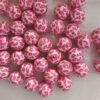 Wholesale 5pcs 20MM Acrylic Rose Red Leopard Print Beads
