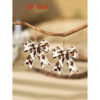 Wholesale Creative leopard print bow acrylic earrings