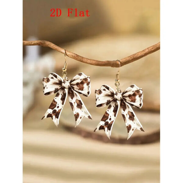 Wholesale Creative leopard print bow acrylic earrings