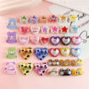 Wholesale 10pcs double-sided printed panda head heart-shaped pentagram acrylic beads
