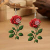 Wholesale Valentine's Day Red Rose Acrylic Earrings