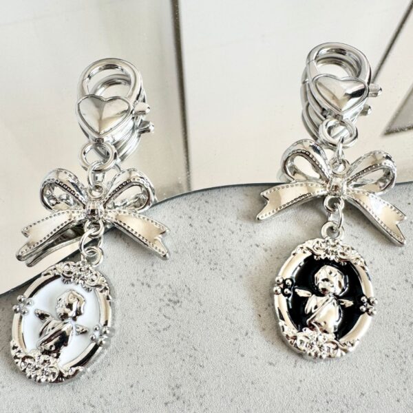 Wholesale Bowknot Pendant Bag Charm Retro Angel Keychain