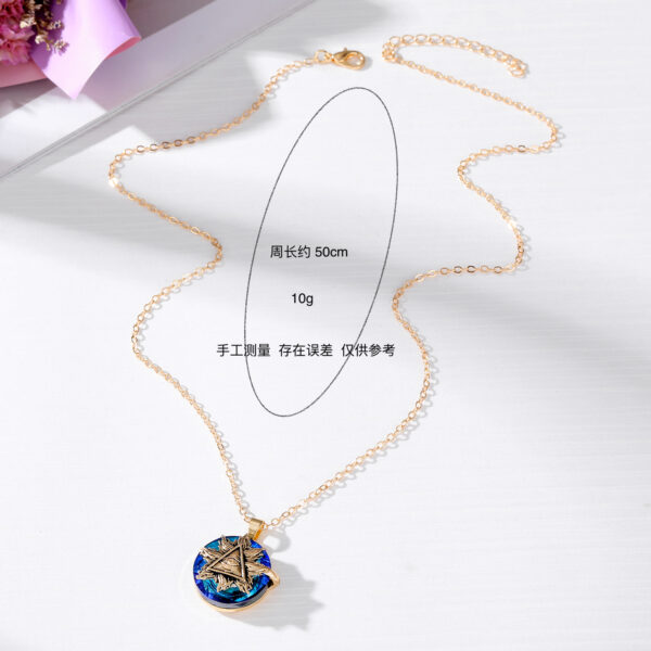 Wholesale Devil's Eye Alloy Necklace Blue Eyes Crystal Sweater Chain