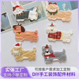 Wholesale Children's Christmas Cartoon Hairpin High-grade Acrylic Girl Headwear Japanese Fun Cat Dog Patch