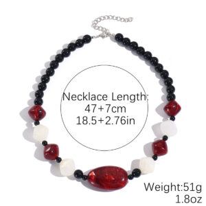 N2511-29 special-shaped red and white spacer gemstone