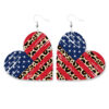 Wholesale Star Stripe Flag Sunflower Independence Day Earrings