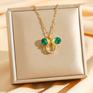 8779 gold green diamond mickey