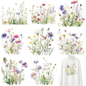 Wholesale Watercolor Spring Fresh Flowers UV DTF Ready to Press Transfers Wraps