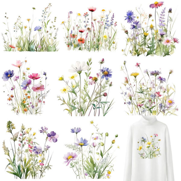 Wholesale Watercolor Spring Fresh Flowers UV DTF Ready to Press Transfers Wraps