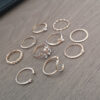 Wholesale Bohemian Star Moon Diamond Heart Pearl Ring