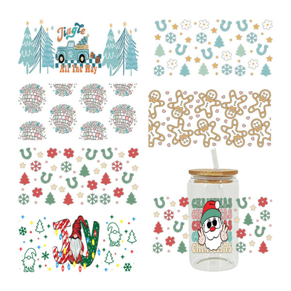 Wholesale UV transfer sticker glass crystal label Crystal sticker cross-border special sticker for 16oz glass cup 23cmX11cm