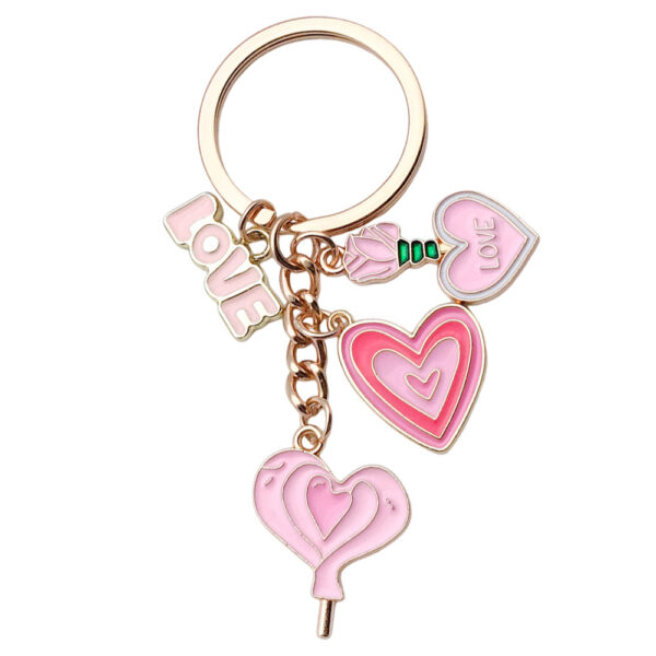 Wholesale Cute Pink Love Rose Potion Keychain