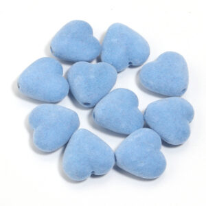 Heart light blue / Size: outer diameter 16.5*17.5mm, hole diameter 2.4mm