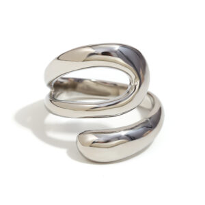 Three-layer open snake ring-steel color / No. 7