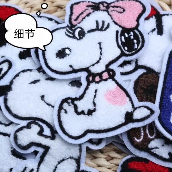 Wholesale Cartoon Cute White Dog Bag Hat Decoration Embroidery DIY Patches
