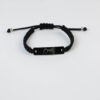 Wholesale Couple bracelet with stainless steel curved pieces, hand-woven black and white chain