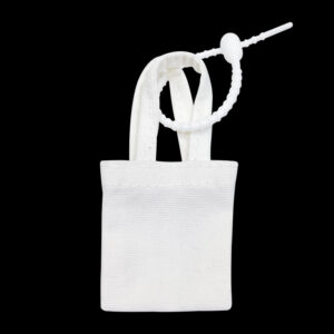White corded cloth bag