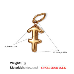 Pj431g11 sagittarius gold solid pendant