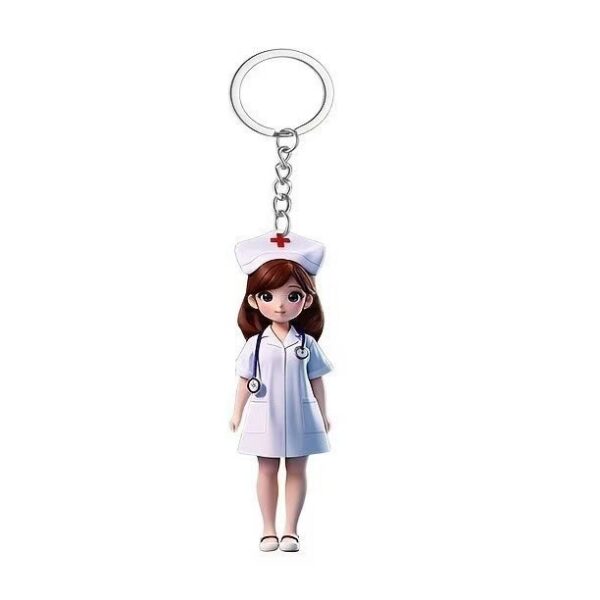 O1CN01RFNM8Z1GppHW7VjfF_2220775170672-0-cib Wholesale Acrylic flat cute cartoon nurse keychain