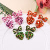 Wholesale Valentine's Day Sparkling Pink Bow Love Acrylic Earrings