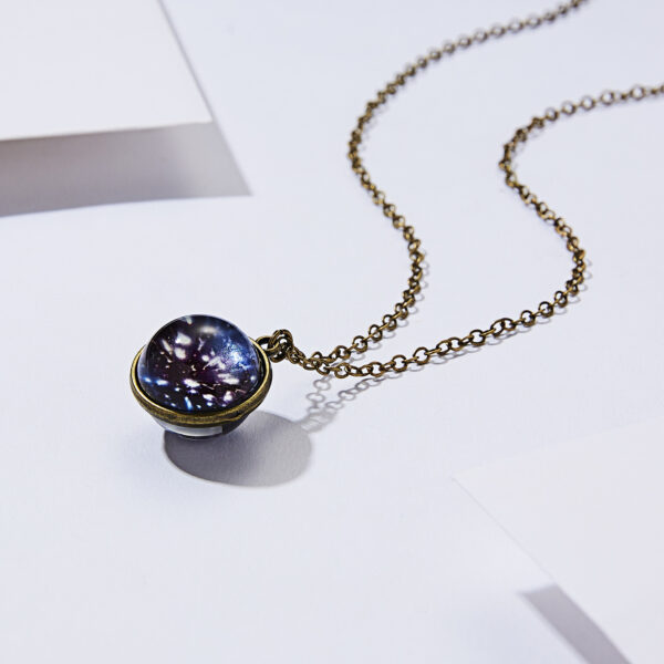 Wholesale Galaxy Nebula Universe Luminous Double sided Starry Sky Necklace