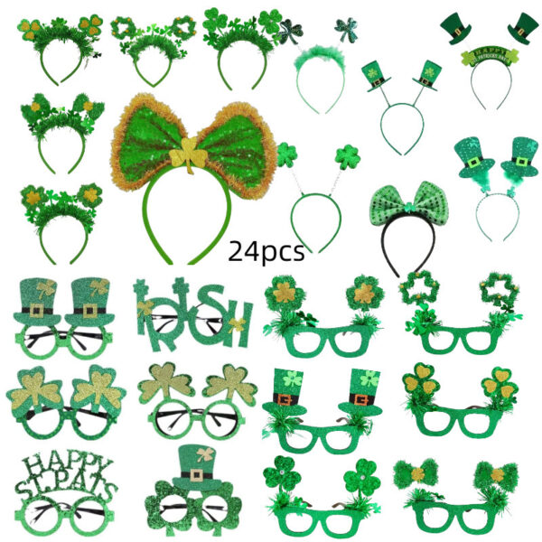 Wholesale St. Patrick's Lucky Clover Headband Set