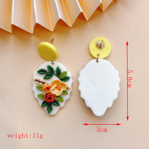 Wholesale Romantic and Cute Flower Soft Ceramic Earrings