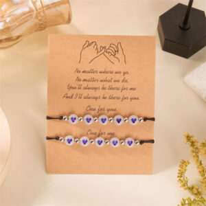 Purple love bracelet set br24y0739-3