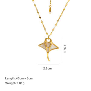 Golden necklace - white shell devil ray g4
