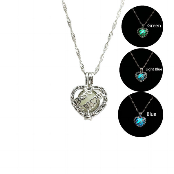 Wholesale Mother's Day Hollow Luminous Necklace Pendant Heart MOM Necklace
