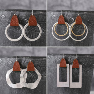 Wholesale Bohemian Sand Silver Leather Leather Earrings All-match Ear Jewelry