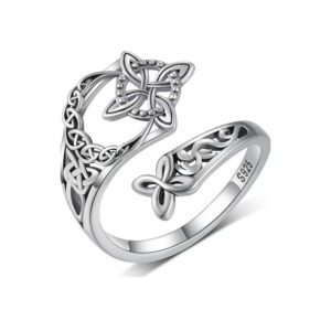 Wholesale Zinc alloy geometric cross hollow open ring