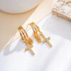 Wholesale Diamond studded irregular claw shaped tassel earrings