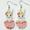 Wholesale Easter Cute Rabbit Flower Easter Egg Acrylic Earrings