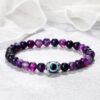 Wholesale Devil's Eye bracelet blue eye beads alloy flower holder bracelet