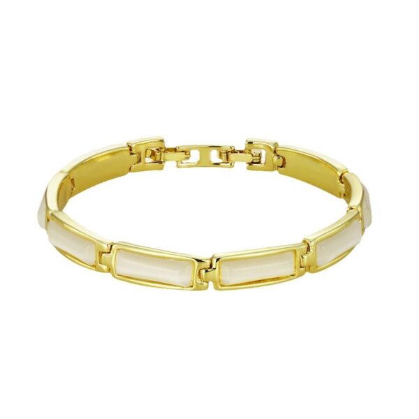 Wholesale Geometric rose gold cat eye stone bracelet