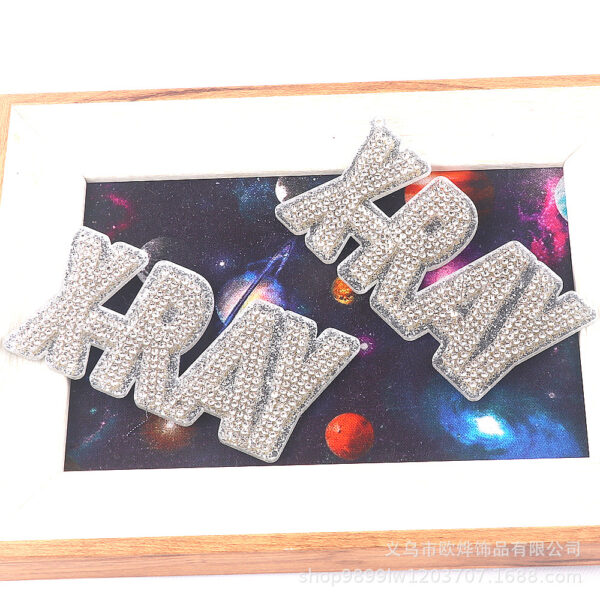 Wholesale Glitter Cartoon Letter Acrylic DIY Patches