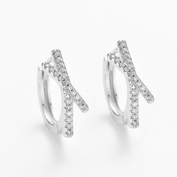 Wholesale Zircon Cross Earrings, Niche Design,