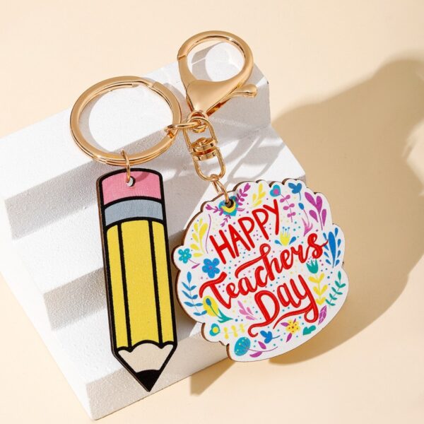 O1CN01RO0MZ11bFjn8jFEPd_2857743436-0-cib Wholesale Teacher's Day Rainbow Pencil Wooden Label Tassel Keychain