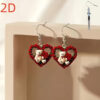 Wholesale Heart shaped teddy bear rose Valentine's Day acrylic earrings