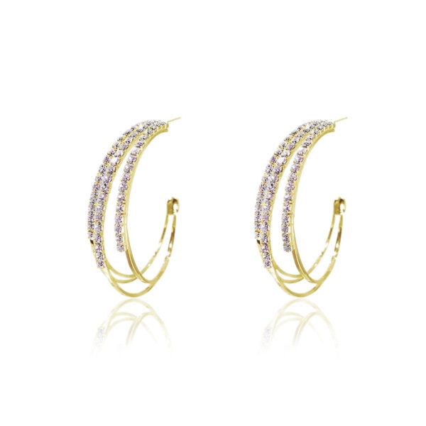 Wholesale Cool Full Diamond Hoop Earrings Exaggerated Large Earrings